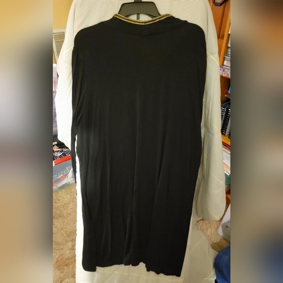 Anthony Edwards 2X Black Embroidered Accented Tunic Style - Picture 6 of 6